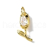 Brass Micro Pave Cubic Zirconia Pendants KK-Z102-01G-02-3