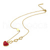 Ion Plating(IP) Rhinestone Heart Pendant Necklace NJEW-M199-03G-2