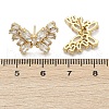 Butterfly Brass Micro Pave Cubic Zirconia Stud Earrings EJEW-M082-17G-01-4