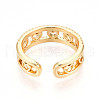 Brass Micro Pave Clear Cubic Zirconia Cuff Rings for Women KK-T074-03G-3