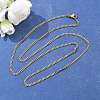 Unisex PVD Vacuum Plating 304 Stainless Steel Curb Chain/Twisted Chain Necklaces STAS-D0002-34G-4