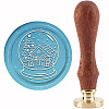 Brass Wax Seal Stamp with Handle AJEW-WH0184-0660-1
