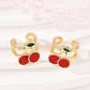 Brass Enamel Cuff Earrings EJEW-Q045-01G-1