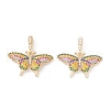 Brass Micro Pave Cubic Zirconia Pendants KK-E005-14G-02-1