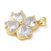 Brass Micro Pave Cubic Zirconia Pendants KK-K298-07B-G-2
