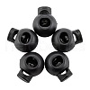 1-Hole Dyed Iron Spring Loaded Eco-Friendly Plastic Round Buckle Cord Toggle Lock Beans Stoppers for Sportwear Luggage Backpack Straps X-FIND-E004-60B-18mm-2