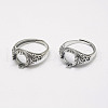 Adjustable Thailand 925 Sterling Silver Finger Ring Components STER-P033-31AS-1