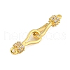 Rack Plating Brass Micro Pave Clear Cubic Zirconia Hook Clasps KK-F876-16G-2