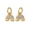 Brass Micro Pave Cubic Zirconia Pendants KK-P308-40G-1