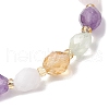 Natural Amethyst & Rose Quartz & Prehnite & Citrine Beads Stretch Bracelets for Women Men BJEW-JB11459-4