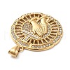 304 Stainless Steel Rhinestone Cross Praying Hands Pendants STAS-V008-33G-2