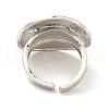 Brass Flat Round Open Cuff Ring for Women KK-H434-26P-2