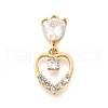 Brass Micro Pave Cubic Zirconia Pendants KK-B131-11G-1