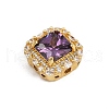 Hollow Rack Plating Brass Cubic Zirconia Beads KK-L236-13G-01-2