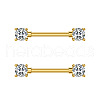304 Stainless Steel Micro Pave Cubic Zirconia Nipple Rings WG2793F-02-1