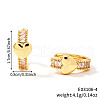 Elegant Vintage Brass Clear Cubic Zirconia Heart Hoop Earrings LP8381-2-2
