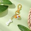 Glass Beaded Dog & Bone Pendant Decorations HJEW-MZ00148-1