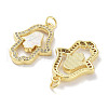 Brass Micro Pave Clear Cubic Zirconia Pendants KK-L213-039G-03-3