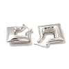 Rack Plating Brass Rhombus Hoop Earrings for Women EJEW-G342-01P-2