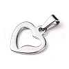 Tarnish Resistant 304 Stainless Steel Open Heart Charms STAS-L210-29P-2