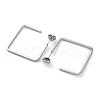 304 Stainless Steel Square Stud Earrings EJEW-K295-03P-2