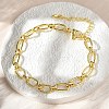 Brass Oval Link Chain Bracelets for Women Men BJEW-K273-15G-2