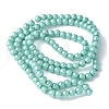 Baking Painted Pearlized Glass Pearl Round Bead Strands HY-XCP0001-24-2