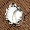 25x18mm Oval Dome Clear Glass Cover and Antique Silver Alloy Cabochon Connector Settings Sets DIY-X0082-AS-NF-3