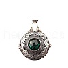 Alloy & Glass Hollow Flat Round Cage Pendant Necklaces for Diffuser Ball FS-WGCD084-01-5