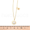 201 Stainless Steel Crystal Rhinestone Sun Star Pendant Necklaces for Women NJEW-F335-03G-3