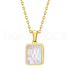 Shell Rectangle Pendant Initial Necklaces PW-WGEBFCF-23-1