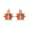 Brass Micro Pave Cubic Zirconia Pendants KK-C095-08A-G-1