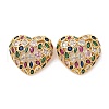 Brass Micro Pave Cubic Zirconia 2-Loop Pendants ZIRC-I063-14G-2