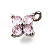 Brass Micro Pave Cubic Zirconia Pendants KK-D356-07H-P-2