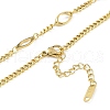 Ion Plating(IP) 304 Stainless Steel Oval Link Chain Necklaces for Women NJEW-K276-04C-G-2