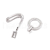 925 Sterling Silver Micro Pave Clear Cubic Zirconia Fold Over Clasps STER-T007-111P-2