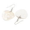 Rack Plating Brass Natural White Shell Dangle Earrings EJEW-N055-52E-2