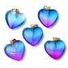 Two Tone Spray Painted Glass Pendants GLAA-N035-016-C02-2