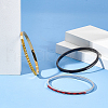 Unicraftale 3Pcs 3 Colors Egg Shaped 201 Stainless Steel Grooved Hinged Bangles STAS-UN0055-67A-2