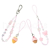 Glass with Transparent Acrylic Beads for DIY Mobile Phone Chain Making Kit DIY-FS0006-74A-2