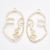 Brass Open Back Bezel Pendants KK-T038-58G-1