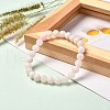 Natural Pink Mangano Calcite Beads Stretch Bracelet for Women BJEW-JB06715-2