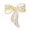Bowknot Alloy Rhinestone Brooches for Backpack Clothes JEWB-F038-01LG-1