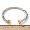304 Stainless Steel Cuff Bangles BJEW-M136-01C-PG-5