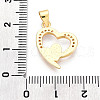 Brass Micro Pave Clear Cubic Zirconia Pendants KK-N268-82G-3
