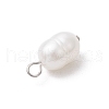 10Pcs 2 Colors Natural Cultured Freshwater Pearl Rice Charms PALLOY-JF03921-6