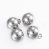 304 Stainless Steel Sphere Charms STAS-H394-12P-1