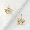 Chic Leaf Brass Stud Earrings ZB9921-2