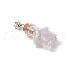 Natural Amethyst Chip Glass Bottle Pendants PALLOY-JF03582-01-4
