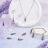 SUPERFINDINGS 10Pcs Electroplated Raw Rough Natural Quartz Crystal Copper Wire Wrapped Pendants FIND-FH0009-12A-5